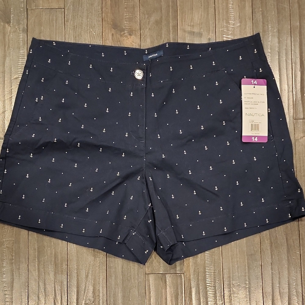 Nautica Navy Anchor-Print Bermuda Shorts